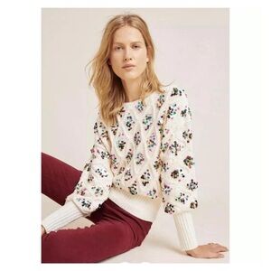 Anthropologie Lara Sequined Sweater Size Small